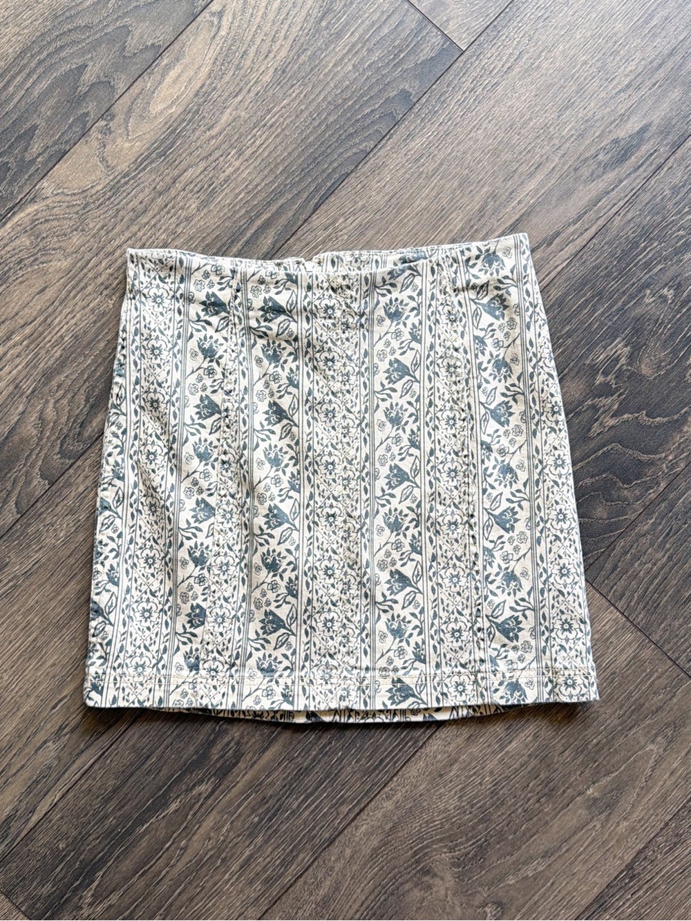 Free People Women's Size 10 Floral Stripe High Waist Mini Skirt Cotton Boho